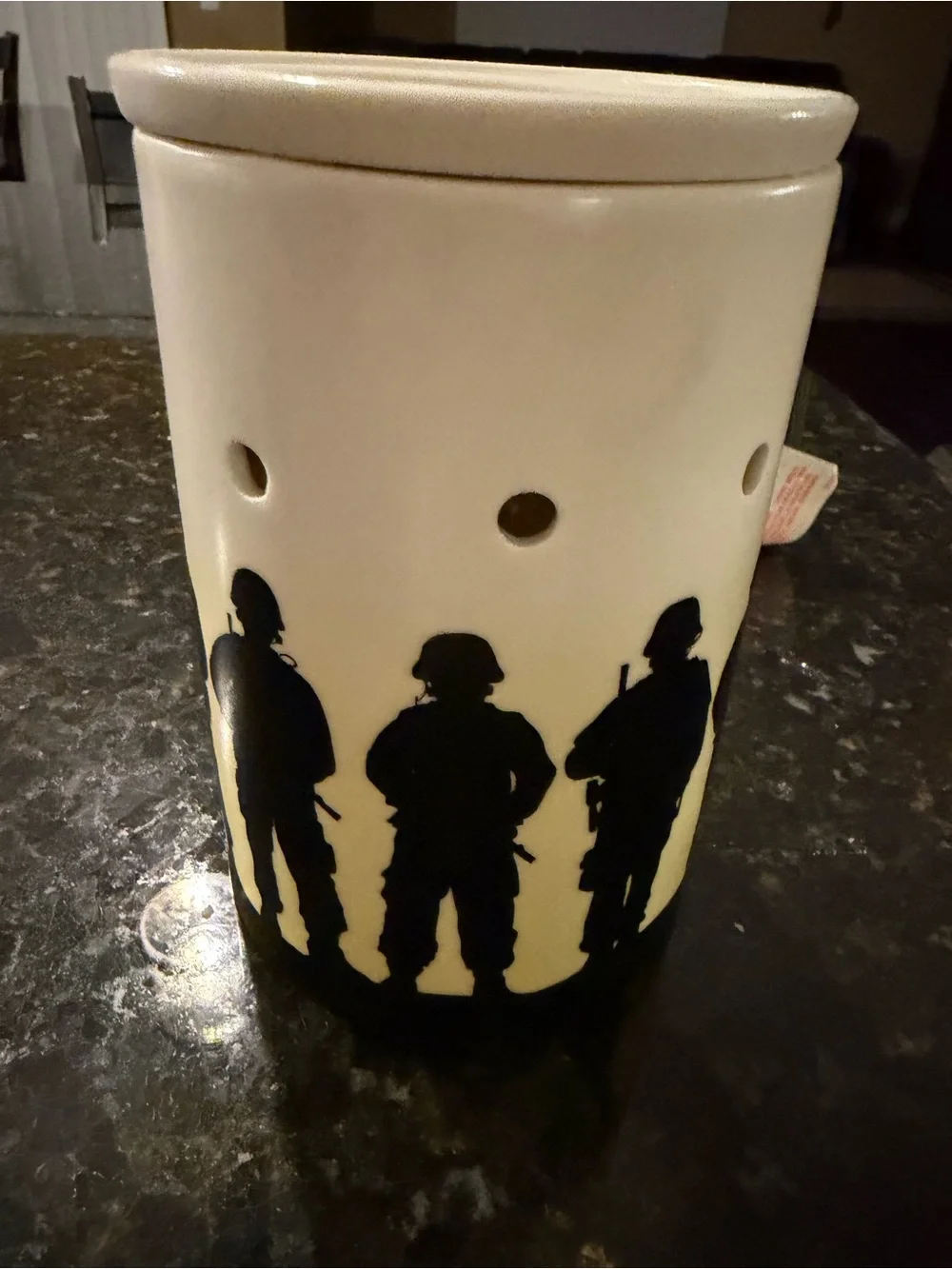 Scentsy Ceramic Warmer with Soldier Silhouette